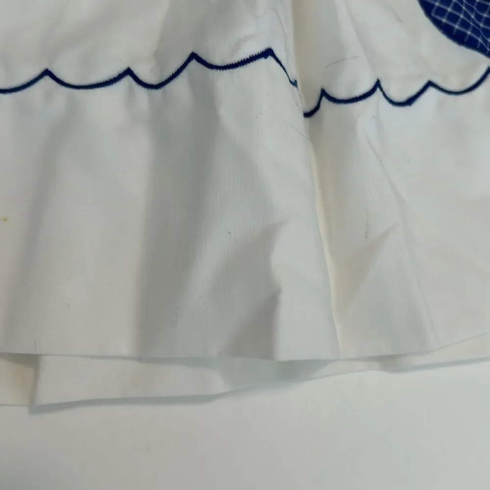 Vintage Pinafore Collared Sailboat Summer Dress 12M